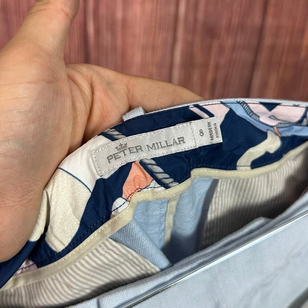 Peter Millar Womens Chino Shorts Size 8 Light Blue Cotton Blend - Picture 3 of 5